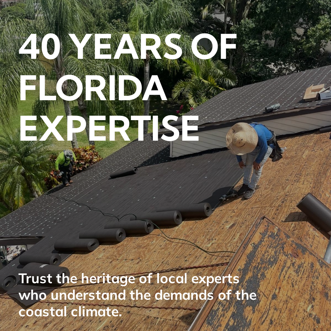 Rainbow Roofing Solutions contractor inspecting a residential roof for repairs in Boca Raton, Florida