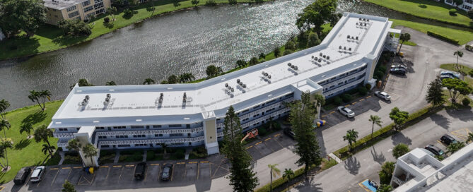 New commercial roofing system installed on a Fort Lauderdale commercial property by Rainbow Roofing Solutions, LLC.