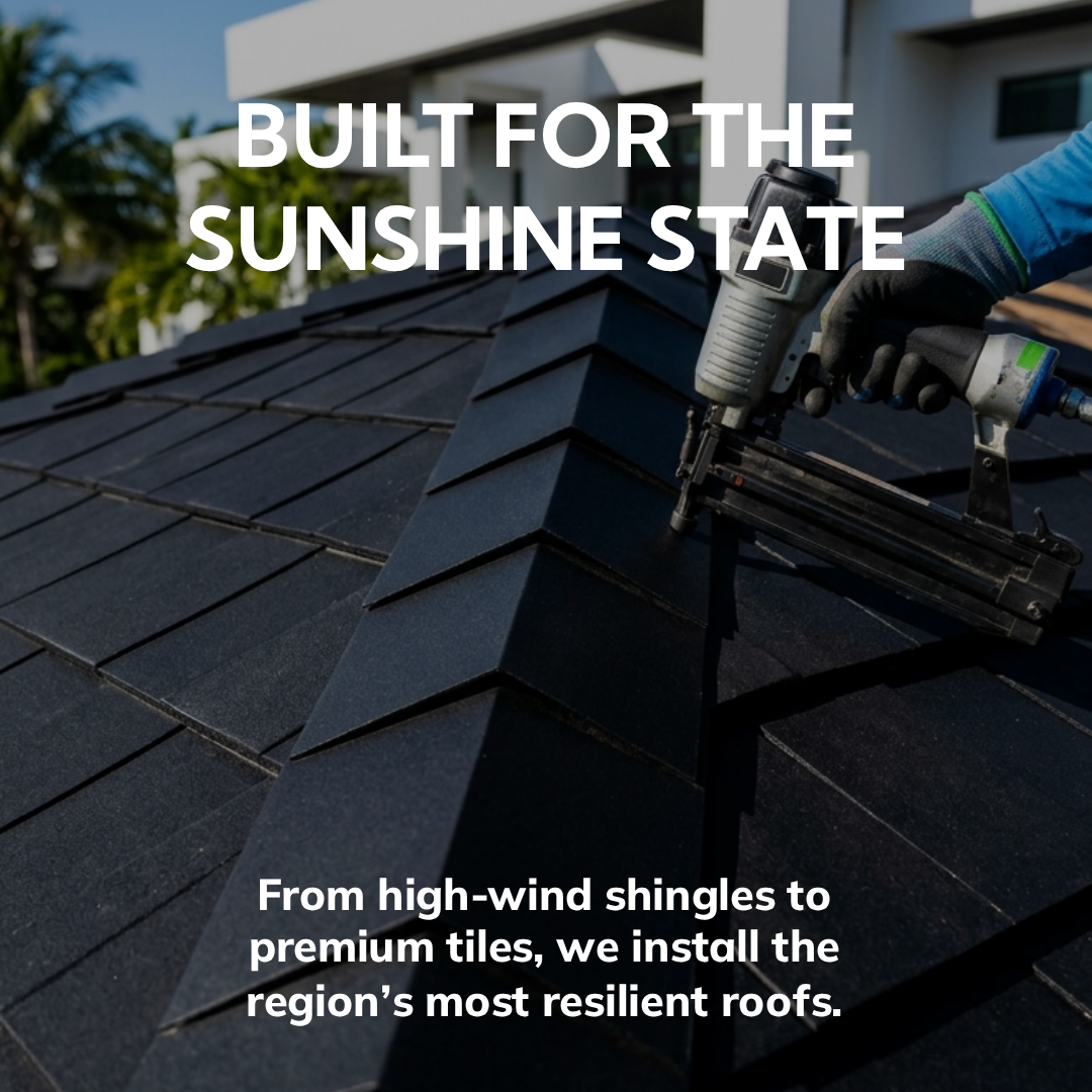 Residential roofing contractor inspecting a home roof for repair needs in Boca Raton, Florida